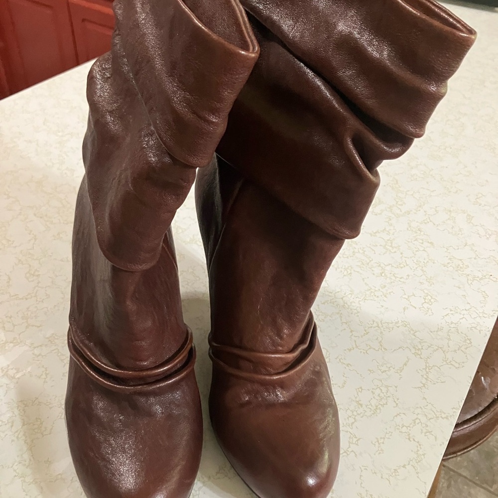 Jessica Simpson Brown Ankle Booties with Rounded Toe